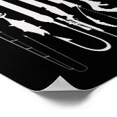 Mannen jacht Vist Amerikaanse vlag Thmed Deco Poster (Hoek)