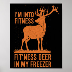 Mannen jager Ik ben in Fitness Deer Hu Poster