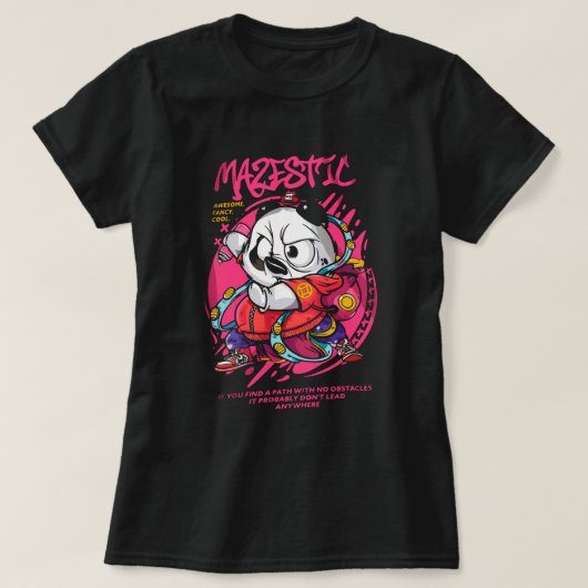 Mannen Japanse Panda Print T-shirt (Design voorkant)