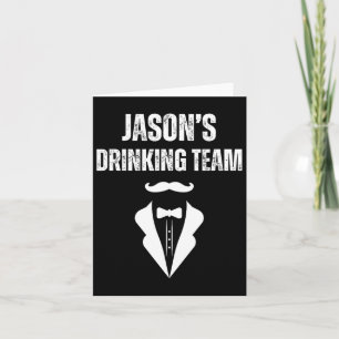 Mannen Jason's Drink Team - Funny Groom's Bachelo Kaart