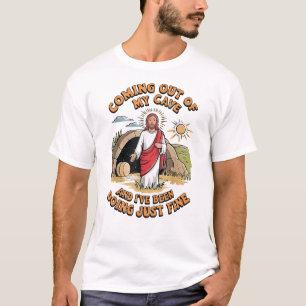 Mannen Jezus komt uit mijn grot T-shirt