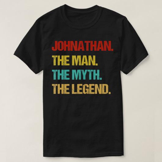 Mannen Johnathan de Man the Myth de Legend T-shirt (Design voorkant)