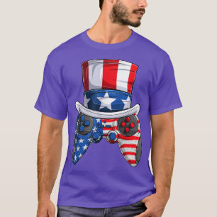 Mannen jongen Vierde juli, Amerikaanse vlag Video T-shirt