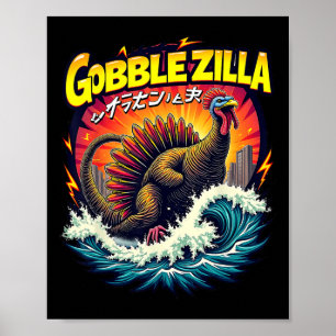 Mannen Jongens Grappige Thanksgiving Gobble Poster