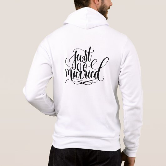 Mannen Just Married Hoodie (Achterkant)