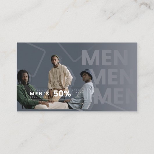 Mannen Kaart met korting van 50 % (Achterkant)