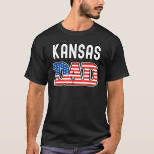 Mannen Kansas Dad USA Mannen Kansas State Flag T-shirt