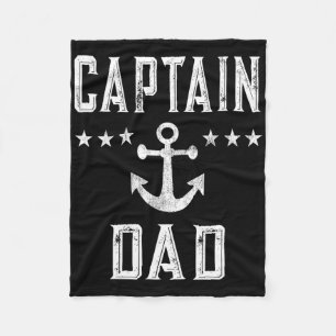 Mannen kapitein Dad Lake Boating Vaderdag Fleece Deken