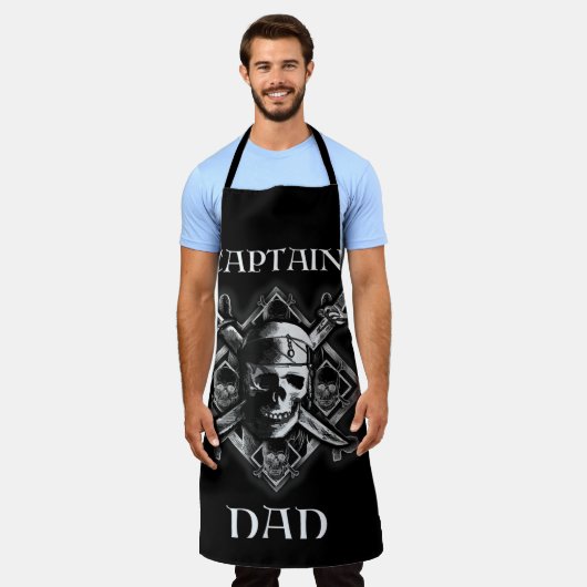 Mannen kapitein Pap Pirate Funny Vaderdag Sailor Schort (Gedragen)