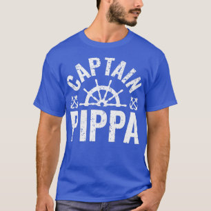 Mannen kapitein Pippa Boat Eigenaar Lake Boating F T-shirt