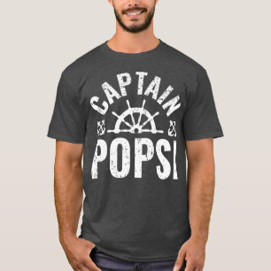 Mannen kapitein Popsi Boat Owner Lake Boating Fath T-shirt