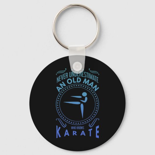 Mannen Karate Graphic - nooit een oude M onderscha Sleutelhanger (Voorkant)
