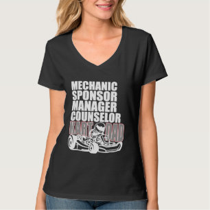 Mannen Karting Dad Mechanic Sponsor Manager Counse T-shirt