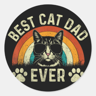 Mannen Kat Papa Beste Kat Papa Ooit Grappige Kat P Ronde Sticker