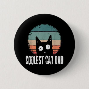 Mannen kat papa de coolste   Grappige kat papa Ronde Button 5,7 Cm