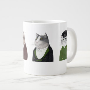 MANNEN KATTEN Grote Witte Mok