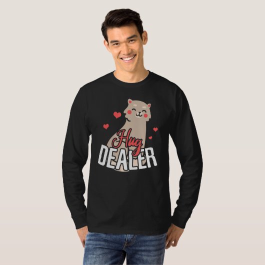 Mannen kattenknuffelaar t-shirt (Voorkant volledig)