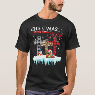 Mannen kerst begint met Christ T-shirt Yorkie Chri