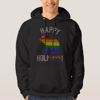 Mannen kerstdagen Beer Gay Pap Paar Oogse Kerstmis Hoodie