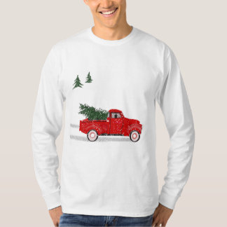 Mannen Kerstmis T, Little Red Truck T-shirt