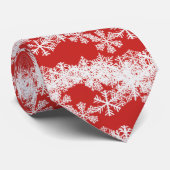 Mannen-kerstsnowflakes-rood Stropdas (Opgerold)