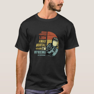 Mannen kijk weg mortaal ik werk aan de wc t-shirt