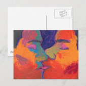 Mannen Kisser Colorful Briefkaart (Voorkant / Achterkant)