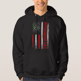 Mannen Klassieke Retro American Flag Motocross pap Hoodie