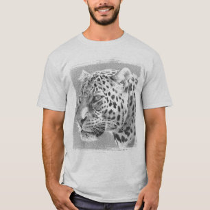 Mannen kleding Lopard Hoofd Moderne Sjabloon Ash T-shirt