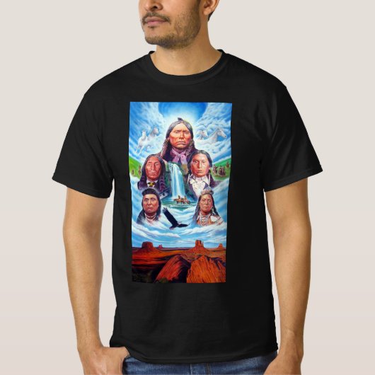 Mannen Kleding Mode Indianen Schilderen T-shirt (Voorkant)