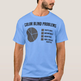 Mannen kleurenblindproblemen draaidiagram t-shirt