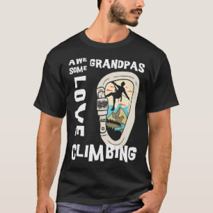 Mannen klimmer Carabiner Geweldige Grandpas L T-shirt
