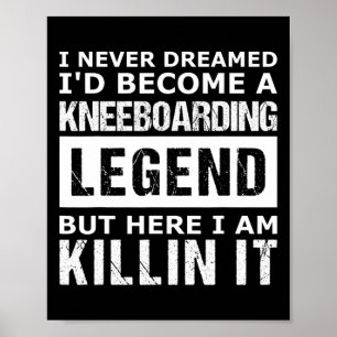 Mannen Kneeboarding Grappig Poster