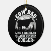 Mannen Koe vader als een gewone pap Funny Koe Keramisch Ornament (Links)