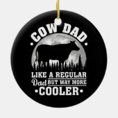 Mannen Koe vader als een gewone pap Funny Koe Keramisch Ornament (Achterkant)