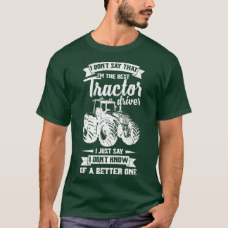 Mannen koele lokale boer in de beste tractor t-shirt