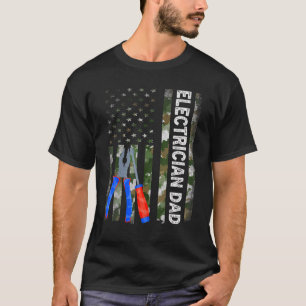Mannen Kol-Amerikaanse Vlag Camouflage-elektricien T-shirt