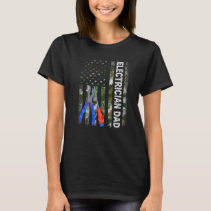Mannen Kol-Amerikaanse Vlag Camouflage-elektricien T-shirt