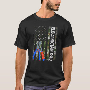 Mannen Kol-Amerikaanse Vlag Camouflage-elektricien T-shirt