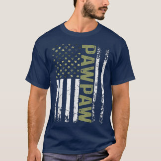 Mannen Kol. Pawpaw Amerikaans Patriottisch Vlaggen T-shirt