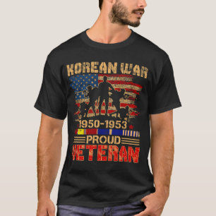 Mannen krijgsveteraan uit de Koreaanse oorlog voor T-shirt