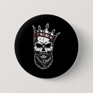 Mannen kroonschedel Mode Tattoo Ronde Button 5,7 Cm