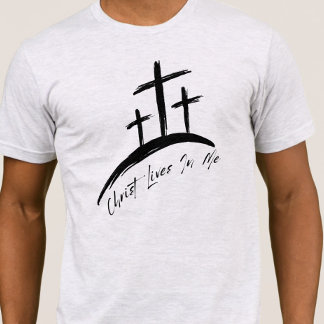 Mannen Kruis en schrift T-shirt