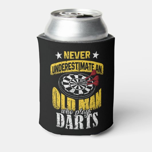 Mannen kunstspeler onderschat nooit een oud Man Wh Blikjeskoeler (Blikje Achterkant)
