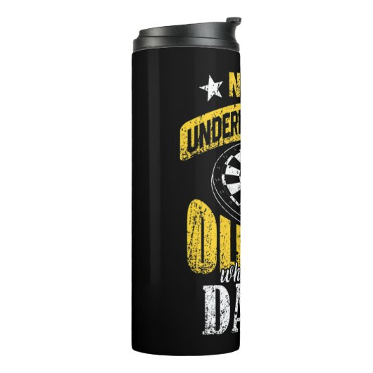 Mannen kunstspeler onderschat nooit een oud Man Wh Thermosbeker (Gedraaid links)