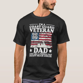 Mannen kustwacht veteraan vader Amerikaanse vlag m T-shirt