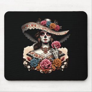 Mannen La Catrina Kleurrijke Schedel Mexicaanse Di Muismat