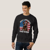 Mannen Labrador Dad American Flag Brown Chocolate  Trui (Voorkant volledig)
