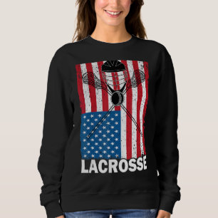 Mannen Lacrosse Amerikaanse vlag Lax Helm Sticks 4 Trui