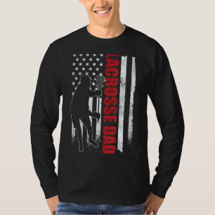 Mannen Lacrosse Pap Amerikaanse vlag Vlag 4 juli L T-shirt